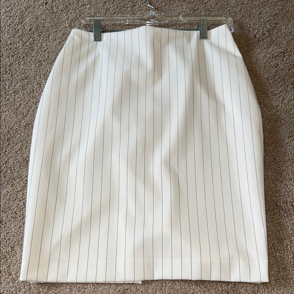 Express White and Black Pinstripe Pencil Skirt